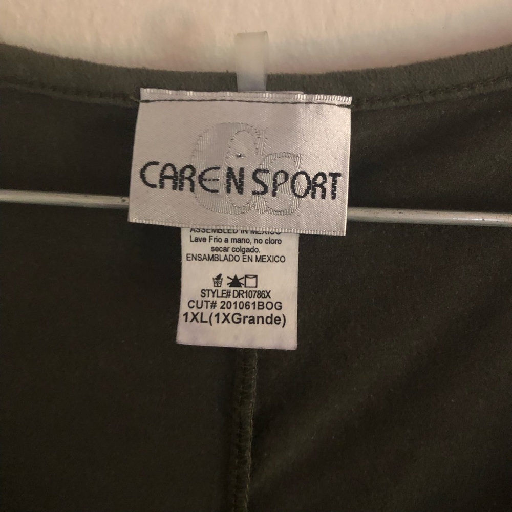 Vintage Caren Sport Plus Size Dark Green Sleeveless High Low Midi Dress - Picture 7 of 8
